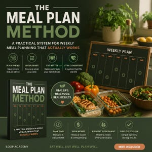 Weekly Meal Planning System for Real Life, Stop Wondering Whats for Dinner – The Meal Plan Method | PLR MRR Resell Rights