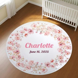 Floralnursery Baptism Girl Gift, Personal Flowered Blanket, Floral Flanel Swaddl, Nameful Blanket, Floral Babyblanket, Babyshower gift