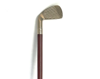 Gold Golf Club Head Long Shoehorn in Wood and Aluminum, 29″H