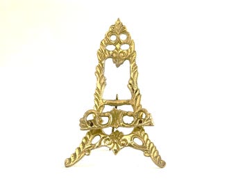 Gold verzierte Messing Staffelei: Vintage viktorianische Tischplatte