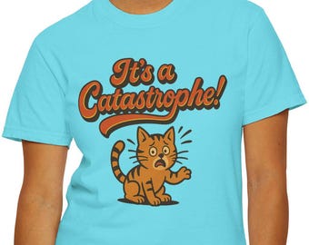 Catastrofe grappige kat T-shirt, schattig kat T-shirt, sarcastische kattenliefhebber shirt cadeau, dierlijke grafische top, zomerkleding, kat moeder of vader aanwezig