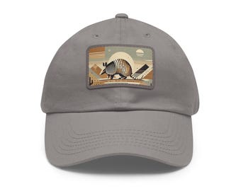 Armadillo Hat with Leather Patch, Casual Baseball Cap, Summer Outdoor Accessories, Trendy Texas Fashion Headwear, Sports Sun Protection