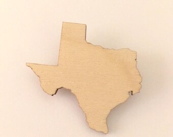 Texas Pin in Lasercut Wood - Gift for Friend - State Shape Pin - State Brooch - Wooden Jewelry - Wood Pin