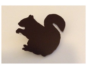 Large Squirrel Brooch Pin, Brown Laser Cut Acrylic Plastic, Woodland Animal Brooch, Squirrel Jewelry