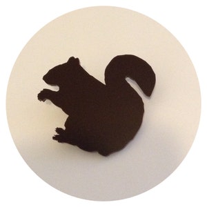 Large Squirrel Brooch Pin, Brown Laser Cut Acrylic Plastic, Woodland Animal Brooch, Squirrel Jewelry image 2