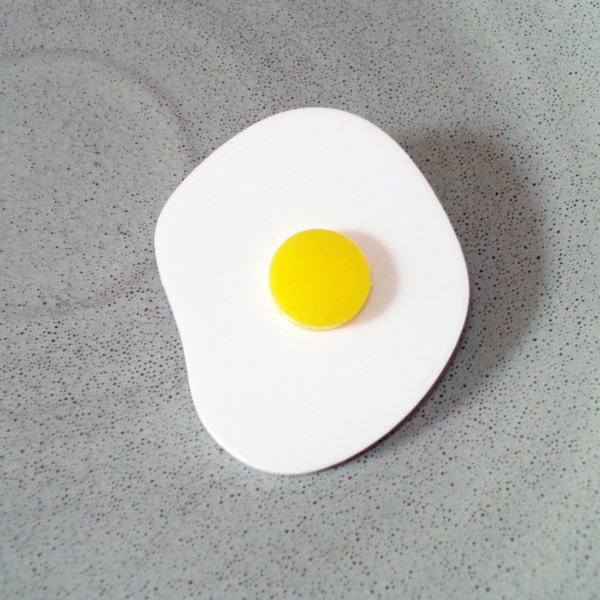 Egg Pin Acrylic Brooch, Makes a Great Gift, Fake Food Jewelry, Fried Egg Pin, Novelty Brooch