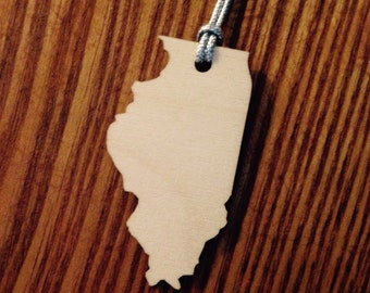 Wooden Illinois Christmas Tree Ornament, State Ornament, Wood Ornament, Stocking Stuffer