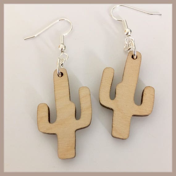 Saguaro Cactus Southwest Dangle Earrings