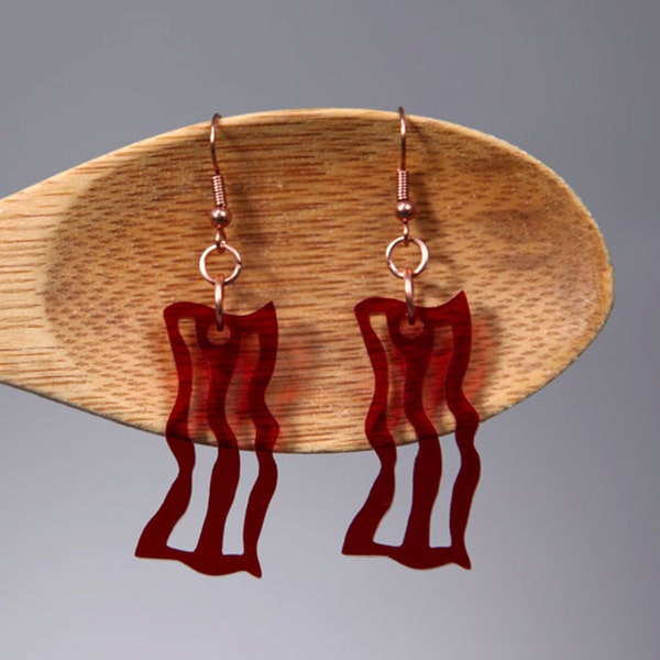 Bacon Earrings - Acrylic Fake Food Jewelry