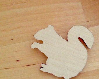 Squirrel Pin - Large Size Woodland Animal - Lasercut Wood - Novelty Brooch - Animal Brooch