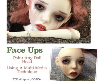 Face-ups Paint any doll head with a Mixed Media Technique