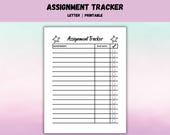 Assignment Tracker, Homework Tracker, Printable Assignment Tracker, Assignment Planner, Getting Things Done, College Tracker, Printable