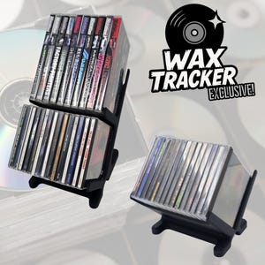 Angled CD/Media Holder: Modern Media Display Rack - Customizable Sizes and Colors