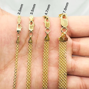 14k Solid Gold Bismark Chain Necklace: Women&#39;s Jewelry (2.5mm-7.0mm)