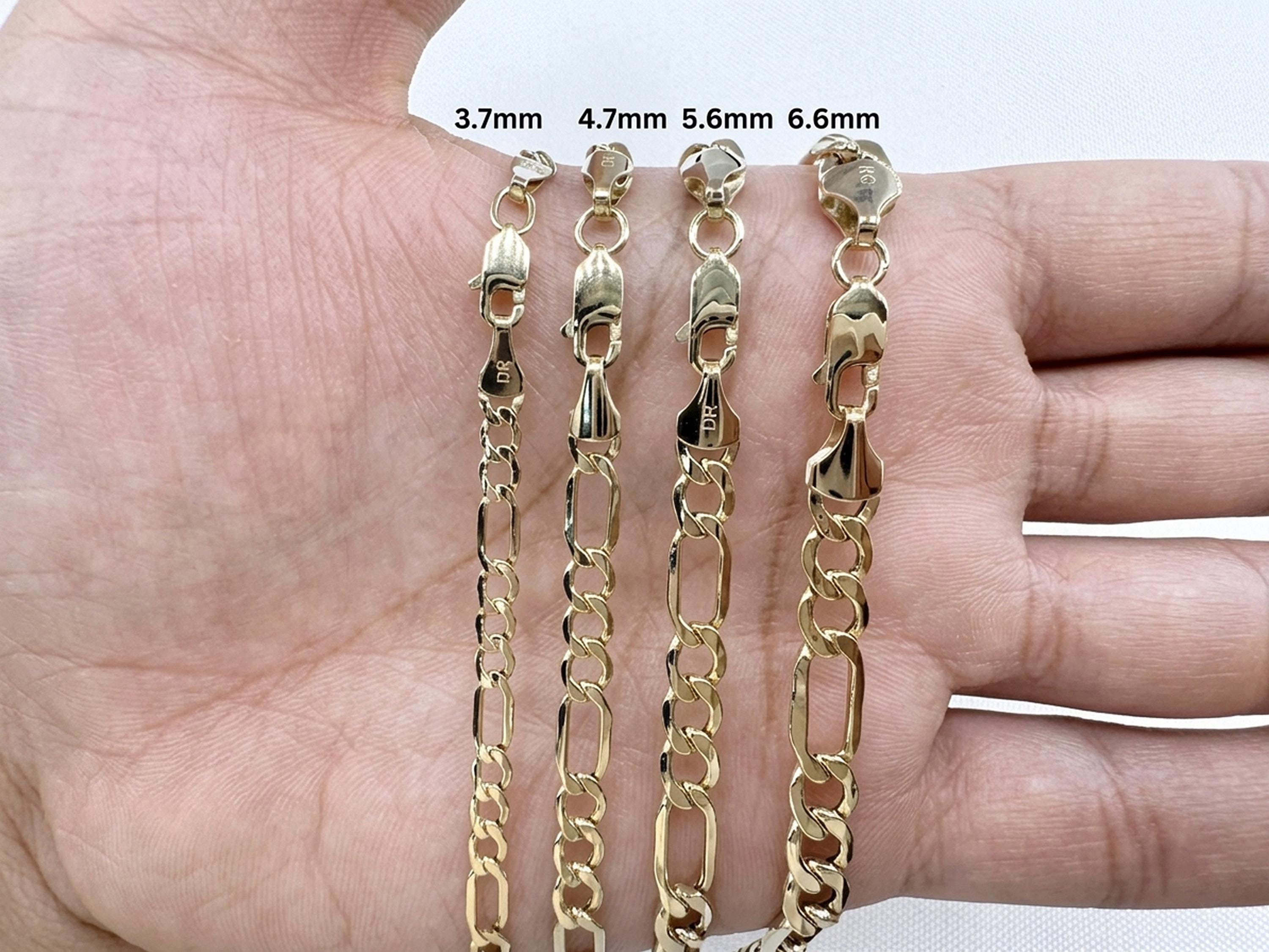 田*中様 18kゴールド チェーンネックレス ロブスタークラスプ 10Kゴールド フィガロチェーンネックレス：18～24インチ、ロブスター