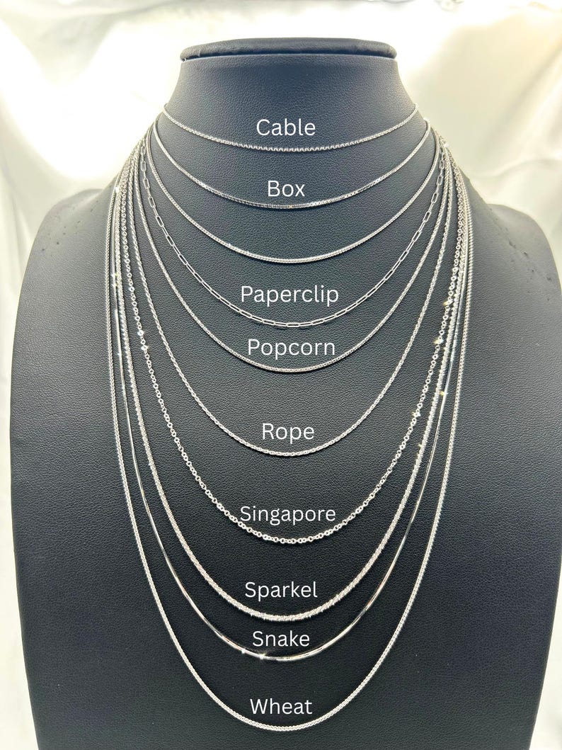 14k White Gold Adjustable Necklace: Box, Cable, Rope & More - Etsy