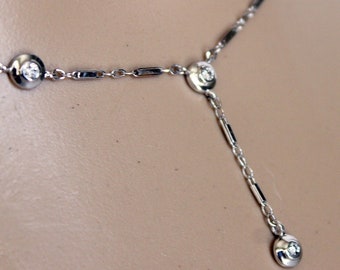 Bezel Diamond Necklace, in 14K White Gold, April Birthstone Jewelry, Mother's Day Gifts