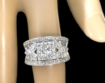 3.0 CT Natural Diamond Ring, Wedding Engagement Ring, EGL Certified Diamond, Designer Ring Handmade, Ladies Fine Jewelry 18K White Gold