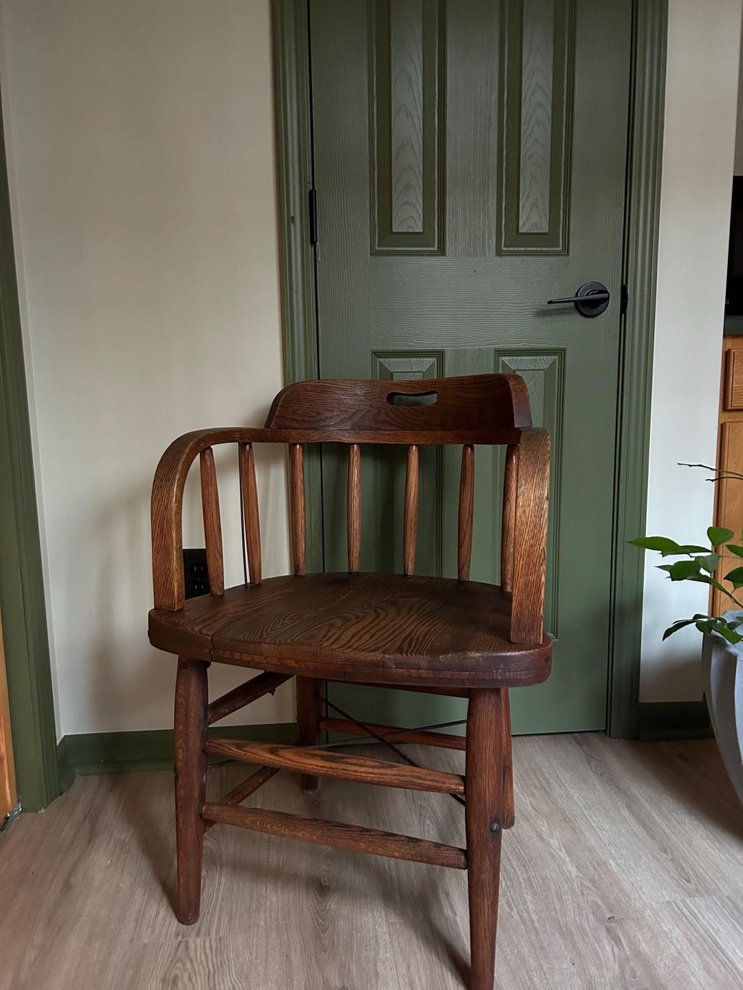 Antique Oak Barrel Chair Solid Oak Captains Chair