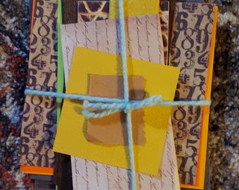 junk journal and scrapbook paper scraps- yellow and brown bundle