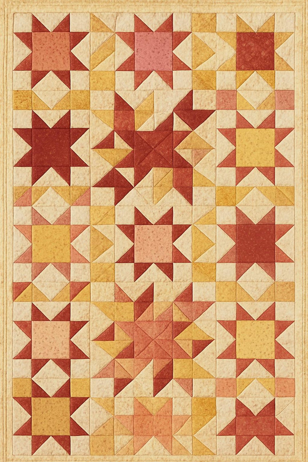 オハイオ スター キルト ブロック パターン (12 インチ x 12 インチ