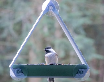 Mangeoire à oiseaux pour fenêtre, Mangeoire à oiseaux personnalisée, Plateau amovible, Ventouses, Cadeau idéal, Installation et nettoyage faciles, Durable, résistant aux écureuils