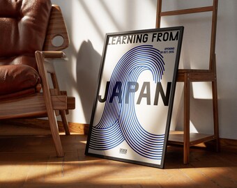 Learning From Japan Poster: Minimalist Modern Wall Art (digital