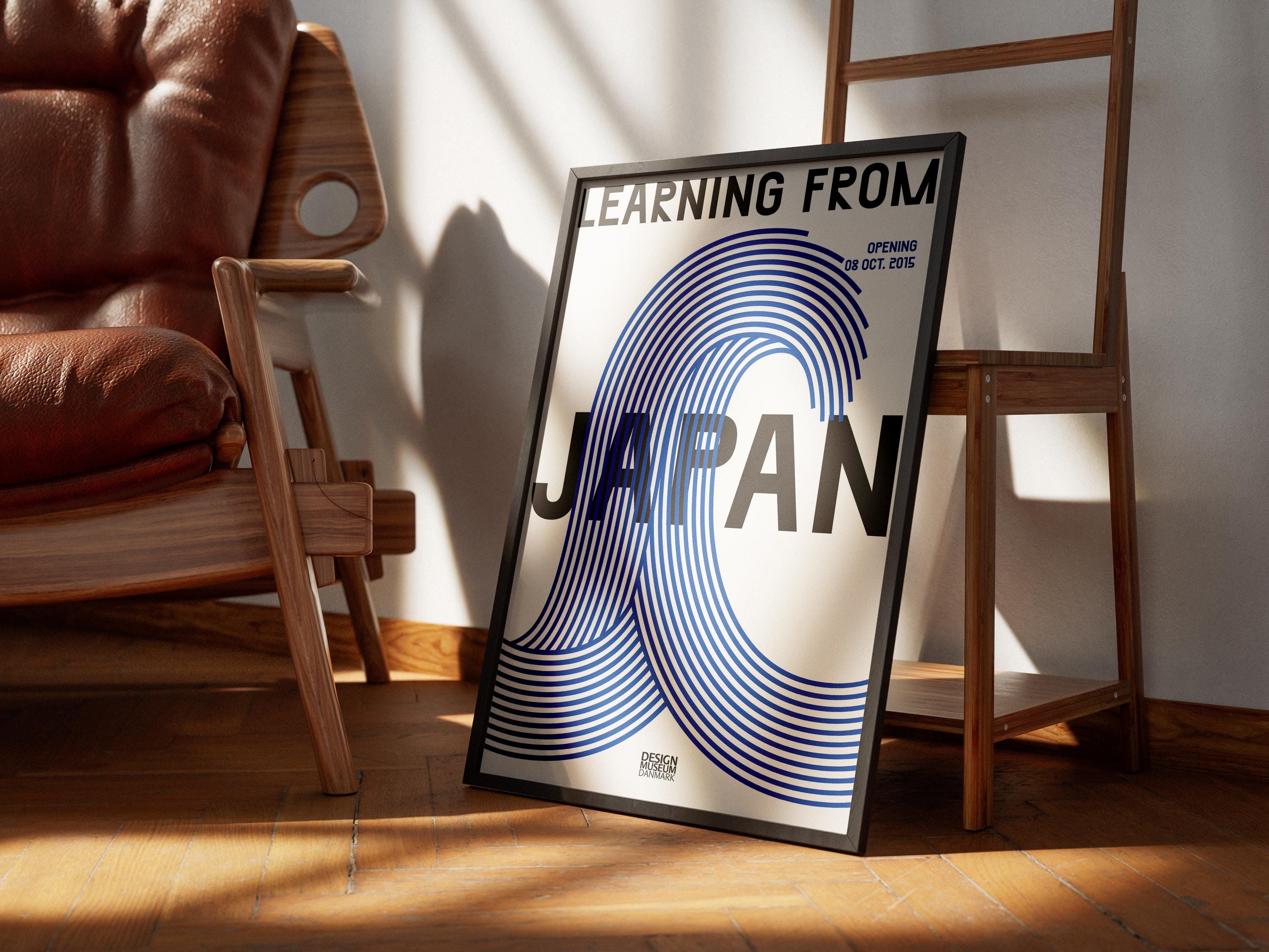 Learning From Japan Poster: Minimalist Modern Wall Art (digital