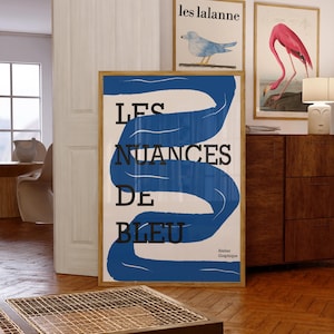 Les Nuances De Bleu Poster | Abstrakter Kunstdruck | Moderne Wanddekoration | Blautöne Kunst | Digitaler Download
