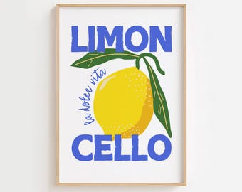 Lámina de cocina Limoncello: Arte de limón La Dolce Vita (Descarga digital)