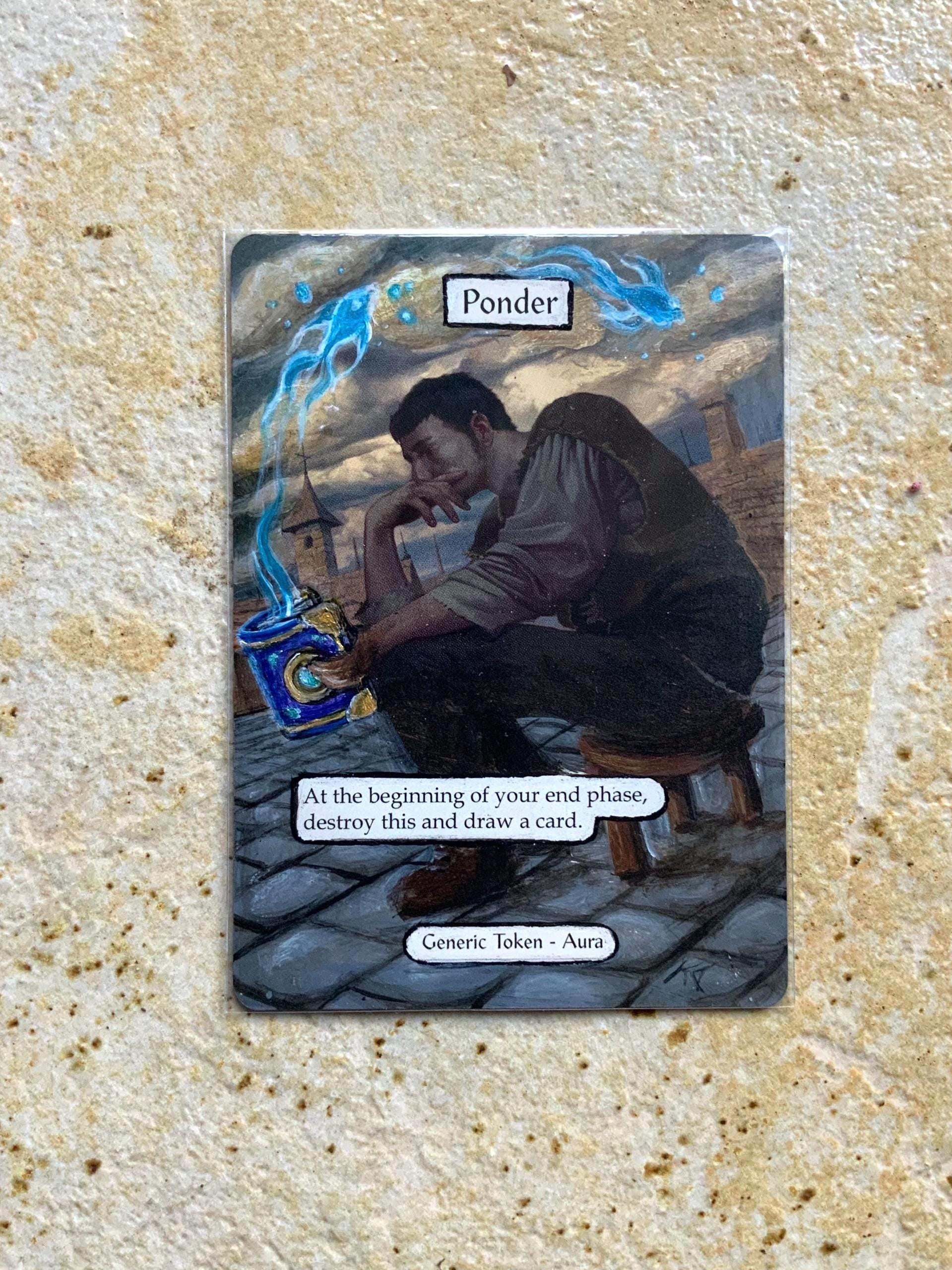 熟考 トークン ponder Flesh and blood fab Ponder Rainbow Foil Token