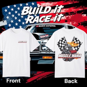 Muscle Mania Muscle Car T-shirt, V8 Engine Shirt for Car Lovers, Mechanic Gift, Muscle Car Enthusiast Tee, Retro Muscle Car Top
