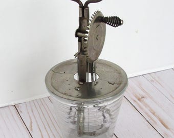 A&J eggbeater with Hazel Atlas glass jar
