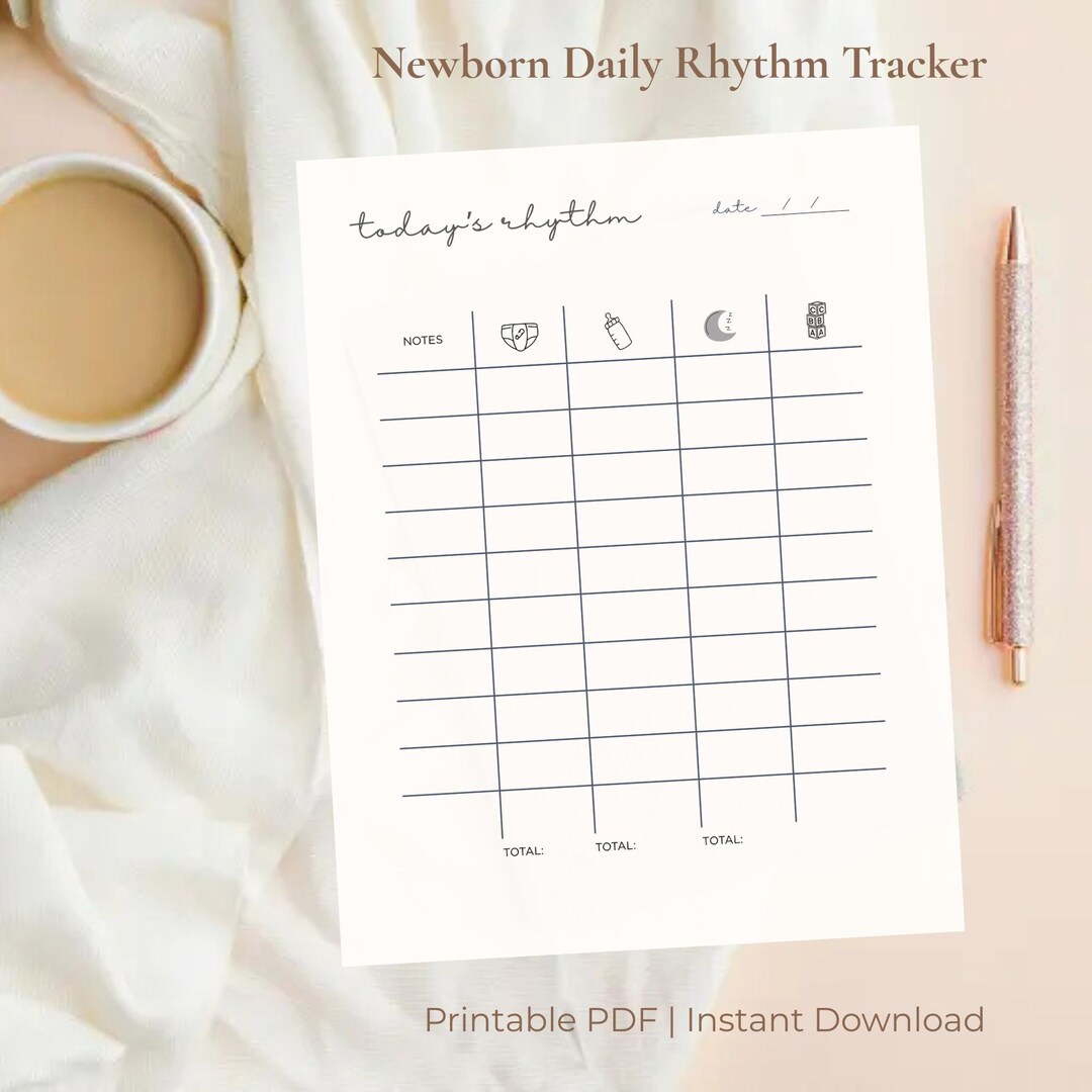 Tracking Baby Routine Newborn Daily Rhythm Printable | Baby Schedule Tracker PDF - Etsy