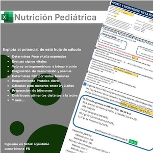 Nutrition, Excel calculation for infants, Excel nutrition calculation for bottles, Nutrition for infants and bottles, Infants and bottles
