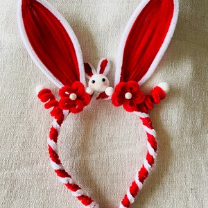 Colorful floral rabbit headband for girls or boys
