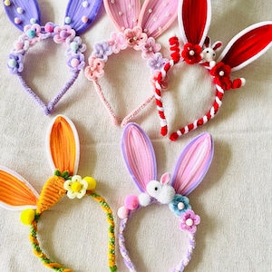 Cute rabbit flower crown headpiece for Easter party
