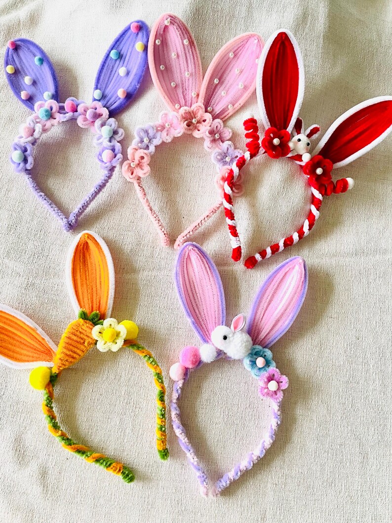 Cute rabbit flower crown headpiece for Easter party