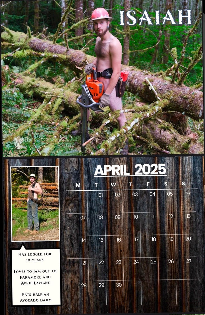 2025 Sexy Logger Timber Daddies Calendar 13month Lumberjack Men and