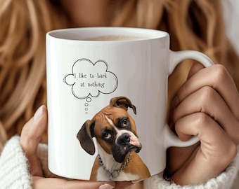 Divertida taza de café con perro bóxer: regalo divertido para los amantes de los perros