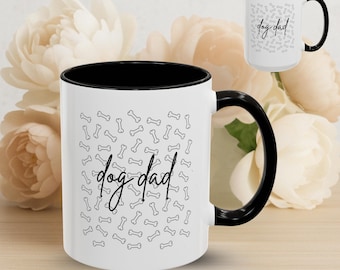 Dog Dad Mug: Colorful Ceramic Coffee Cup, Pet Lover Gift
