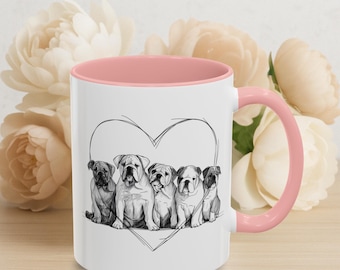 English Bulldog Art Mug: Pen Ink Dog Lover Gift