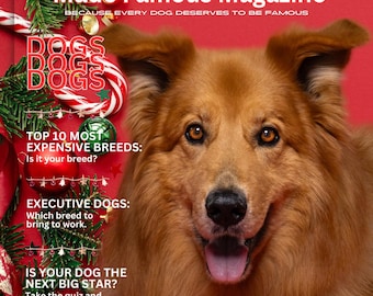 Portada de revista de mascotas personalizada: retratos de perros personalizados