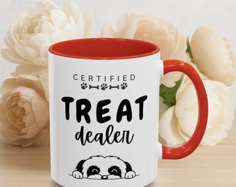 Taza para perro de "Distribuidor de golosinas certificado" - Regalo divertido para dueños de mascotas