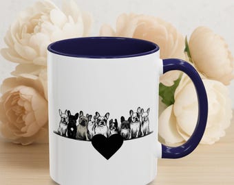 French Bulldog Mug: Elegant Black & White Design, Frenchie Lover Gift