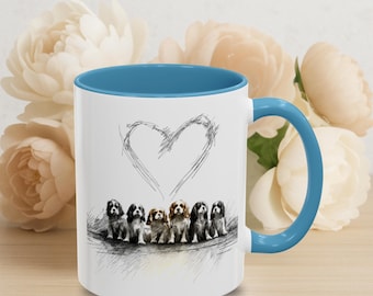Cavalier King Charles Spaniel Mug: Elegant Heart Design, Dog Lover Gift