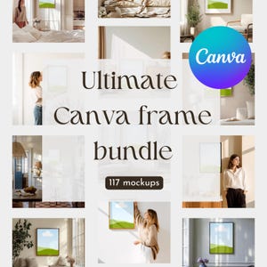 Ultimatives Canva Rahmen Mockup Bundle, Bundle Wand Kunst Mockup für Canva Ziehen und Ablegen, Rahmen Mockup Vorlagen, Canva Mockup Vorlagen Set