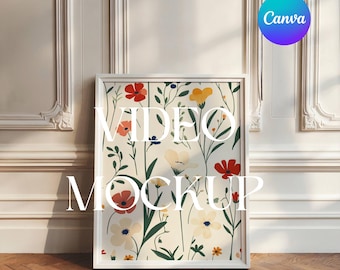 Maqueta de marco de vídeo de Canva: Plantilla de arrastrar y soltar (Descarga digital)