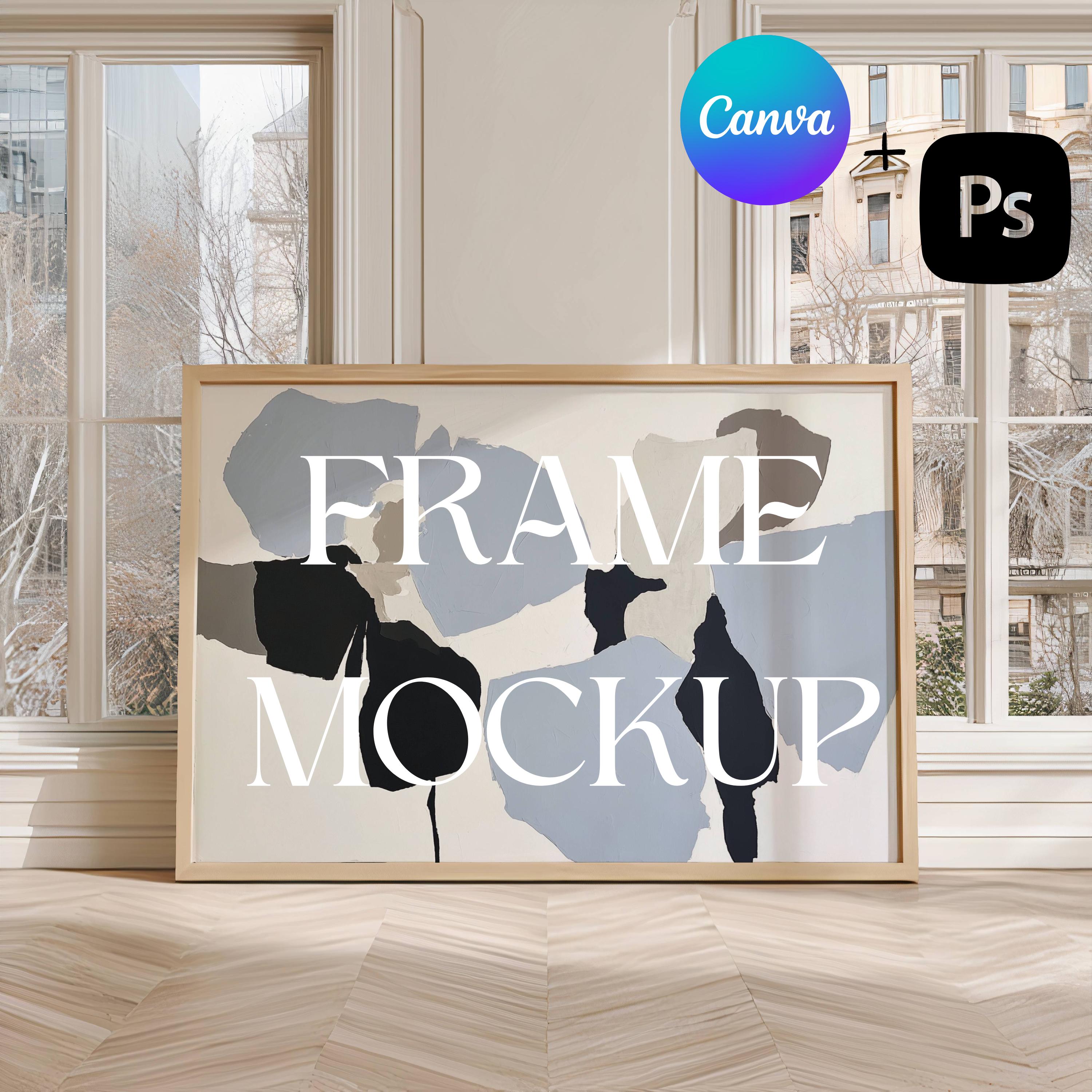 Modern Landscape Frame Mockup: Canva Mockup Template & PSD File ...