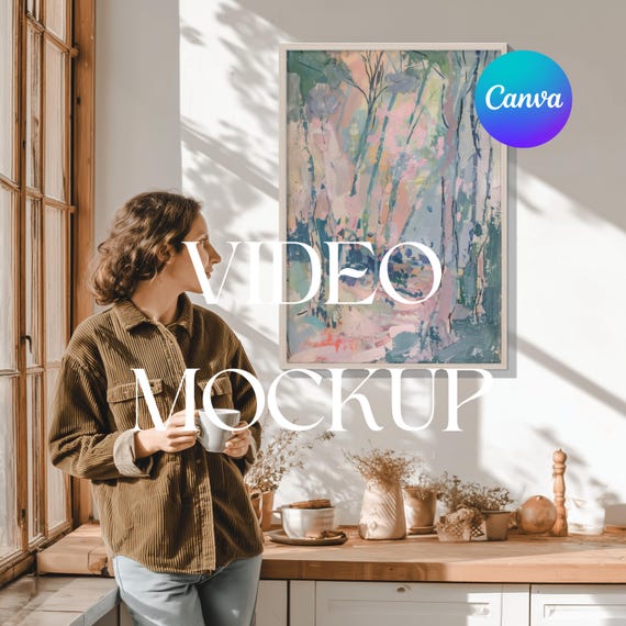 Wall Art Video Mockup: Canva Template (Digital Download)